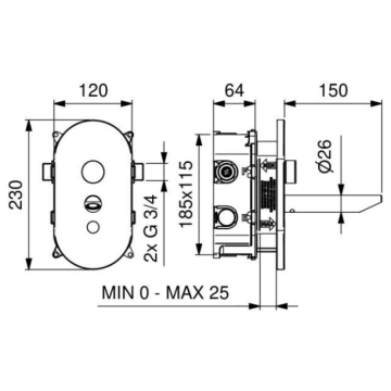Miscelatore elettronico lavabo serie 700 a fotocellula da incasso modello 700.A9