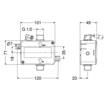 Rubinetto elettronico lavabo serie 45 modello 545.10/R