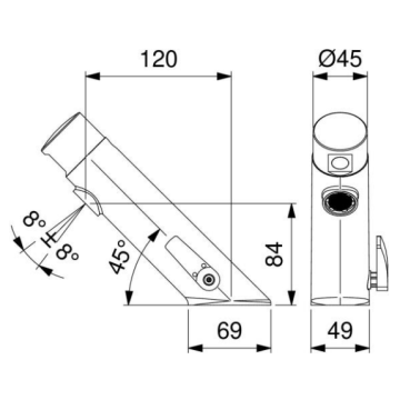 Il miscelatore elettronico lavabo serie 45 modello 545.12/R