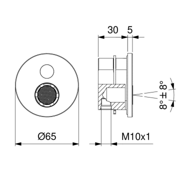 Il rubinetto elettronico a parete con sensore fotocellula modello 560.10