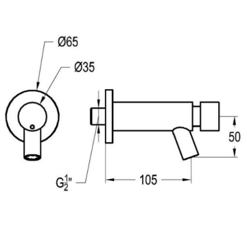 rubinetto temporizzato a parete serie MINIMAL, modello 800.00