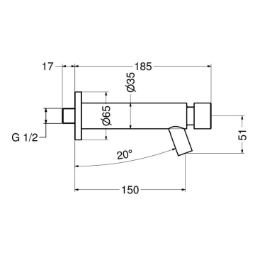 Rubinetto temporizzato a parete della serie MINIMAL, modello 800.00/15