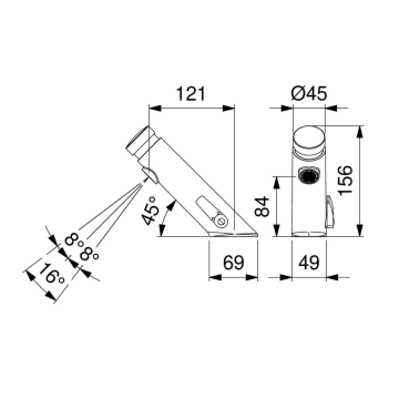 miscelatore temporizzato lavabo Serie 45 modello 845.12