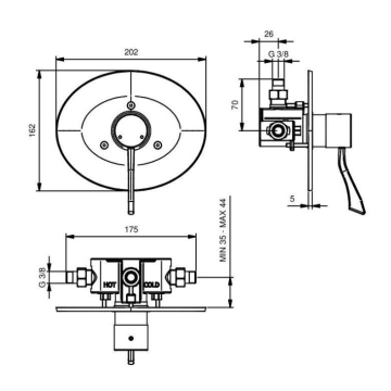 miscelatore termostatico progressivo da incasso modello 900.16