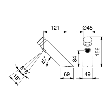 rubinetto temporizzato lavabo serie 45 modello 845.10