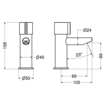 Miscelatore temporizzato lavabo serie MINIMAL modello 800.12