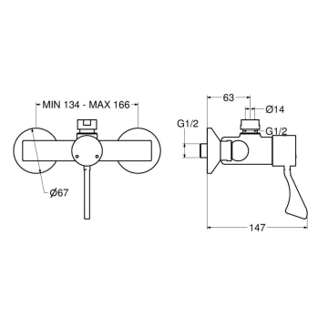 miscelatore termostatico progressivo doccia della Serie 900, modello 900.32