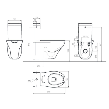 Il Vaso monoblocco sospeso serie EASY, modello 10282