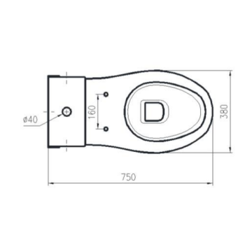 Vaso monoblocco sospeso serie EASY, modello 10286