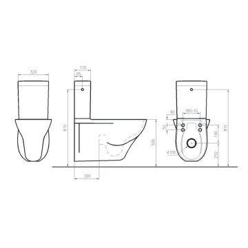 Vaso monoblocco sospeso serie EASY, modello 10286