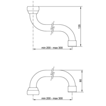 occa di erogazione girevole a “S” telescopica modello 09500SE