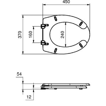 Sedile termoformato bianco per vasi serie EASY con apertura frontale