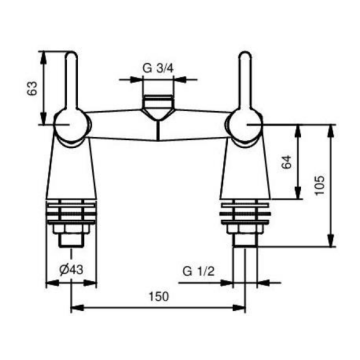 Il miscelatore biforo modello 09455/LDC