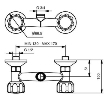 Il miscelatore a parete modello 09450/DC