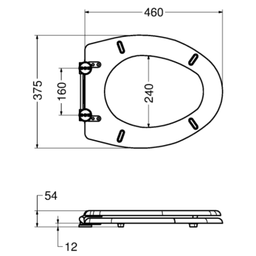 Sedile bianco per vasi della serie EASY, modello 11300