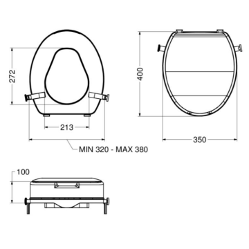 Il Rialzo per WC universale del marchio Idral, con altezza di 10 cm e coperchio