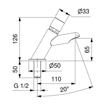 Rubinetto temporizzato regolabile per lavabo serie MODERN, modello 08510/PM