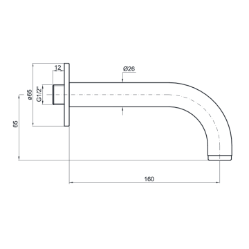 bocca di erogazione fissa a parete modello 2130