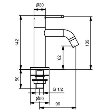 Il rubinetto per lavabo minimale modello 2152