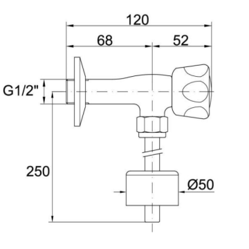 Rubinetto a maniglia per orinatoio modello 230 di Idral
