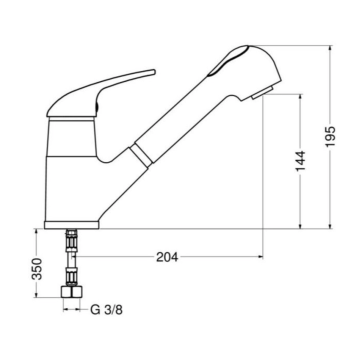 Miscelatore monocomando per lavello con doccetta estraibile Idral 02451/LN
