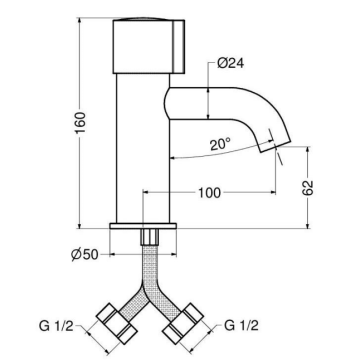 Miscelatore temporizzato lavabo serie MINIMAL modello 085112F