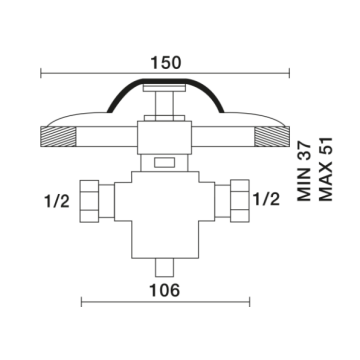 rubinetto da incasso pavimento modello 02115/PR