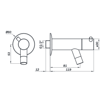 Rubinetto per lavabo a parete modello 2102 di Idral