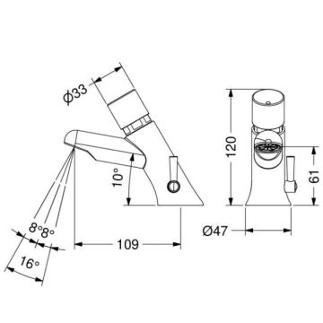 Miscelatore temporizzato regolabile per lavabo serie MODERN modello 8512