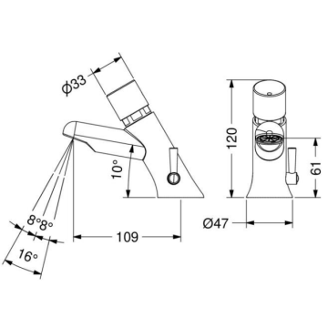 Miscelatore temporizzato lavabo serie MODERN modello 08512F di Idral