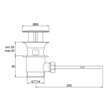 Piletta 1“1/4 con scarico automatico e troppopieno, modello 418 di Idral