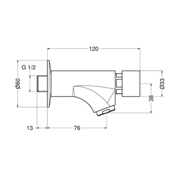 Rubinetto temporizzato lavabo serie MODERN a parete, modello 8200 di Idral