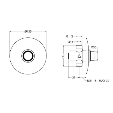Rubinetto temporizzato doccia serie MODERN modello 08140/E-30 di Idral