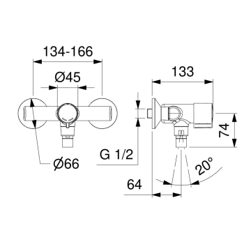 Miscelatore temporizzato serie MINIMAL a parete modello 8136 di Idral