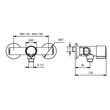 Miscelatore temporizzato per doccia a parete modello 8137 di Idral