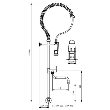 Gruppo doccia prelavaggio stoviglie modello 9420 di Idral