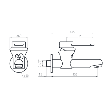 Rubinetto lavabo a parete serie KIDS