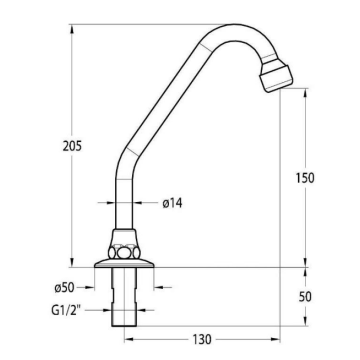 bocca di erogazione girevole in tubo per installazione su piano modello 2024 di Idral