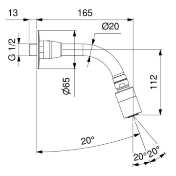 Braccio doccia antivandalo modello 9031 di Idral, progettato per garantire massima resistenza e funzionalità.