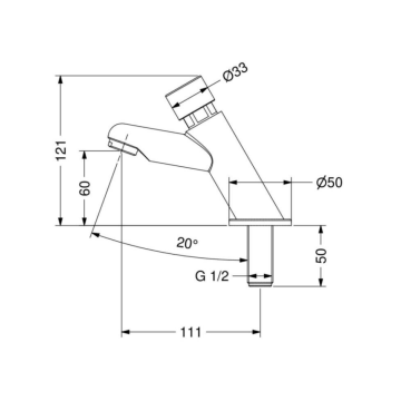 Il rubinetto temporizzato per lavabo serie MODERN, modello 08210/PM di Idral
