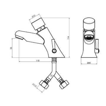 miscelatore temporizzato per lavabo serie MODERN modello 8212 di Idral