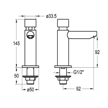 rubinetto temporizzato lavabo serie INOX modello 8410 di Idral