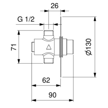 Rubinetto temporizzato per doccia serie INOX modello 8440 di Idral