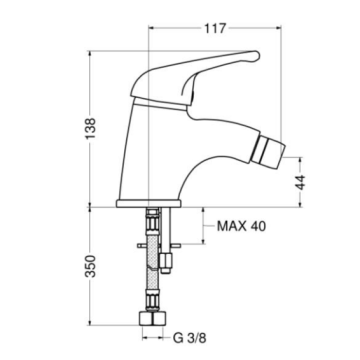miscelatore monocomando per bidet modello 2477 di Idral