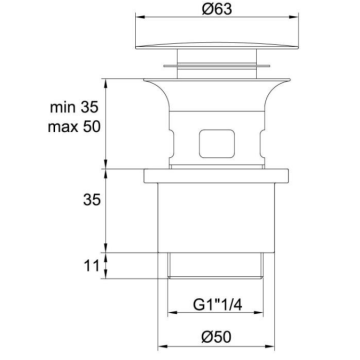 piletta 1“1/4 con troppo pieno e chiusura a scatto, modello 419 di Idral,