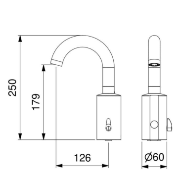 miscelatore elettronico lavabo serie CURVE modello 2504 di Idral