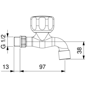Rubinetto a parete cromato modello 0160M12 di Idral, ideale per ambienti moderni e funzionali.