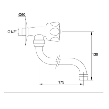 Rubinetto a snodo a parete cromato modello 0162M12 di Idral, progettato per offrire praticità ed eleganza.