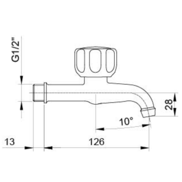 rubinetto prolungato a parete cromato modello 0161M12 di Idral