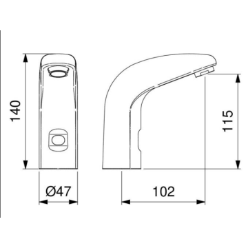 Rubinetto elettronico per lavabo serie ONE con comando a fotocellula, modello 02511/RPT di Idral